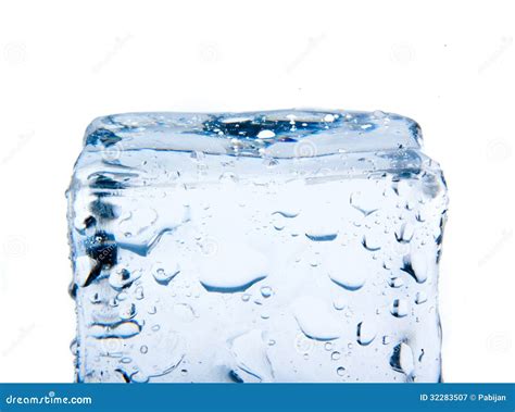 Ice Cube Isolated On White Stock Image Image Of Background