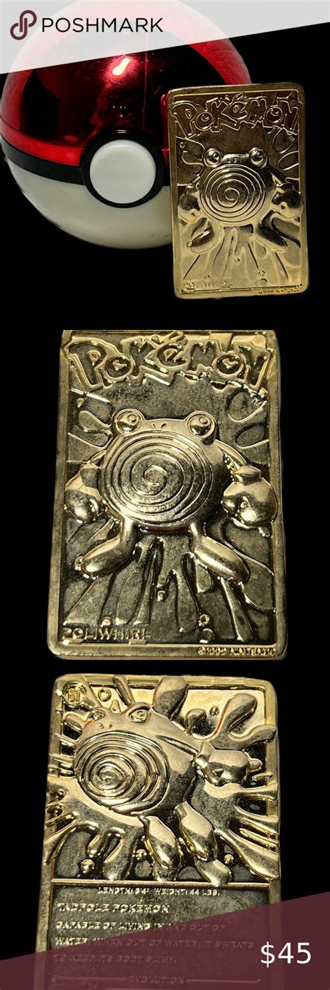 POKEMON Poliwhirl 1999 Nintendo 23 Karat Gold Plated Trading Card