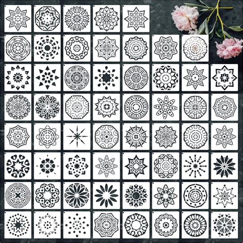 Amazon Mandala Stencils For Dot Painting Inch Tiny Small