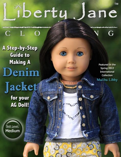 Pixie Faire Liberty Jane Denim Jacket Doll Clothes Pattern For Etsy