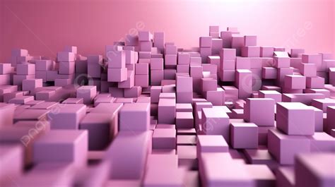 Geometric Pink Shapes On Minimal Purple Background In 3d Render 3d