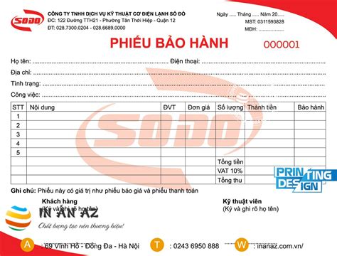 15 những mẫu phiếu bảo hành sản phẩm độc đáo nhất In Ấn AZ