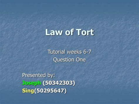 Ppt Law Of Tort Powerpoint Presentation Free Download Id3713932