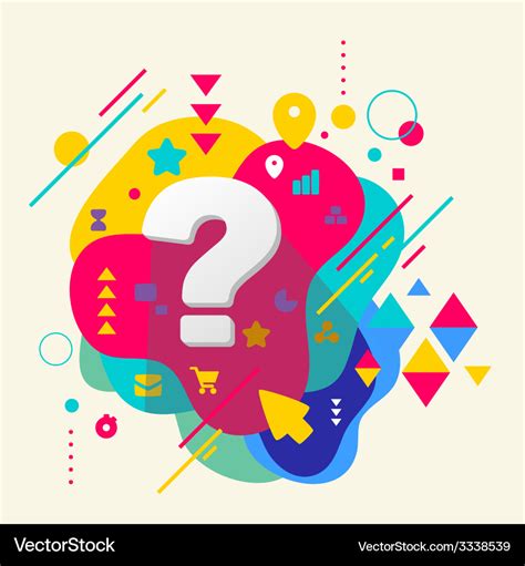 Question mark on abstract colorful spotted Vector Image