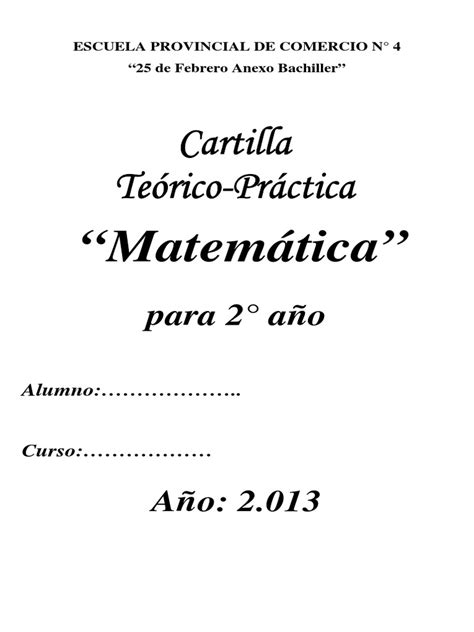 2° Año Descargar Gratis Pdf Fracción Matemáticas División Matemáticas