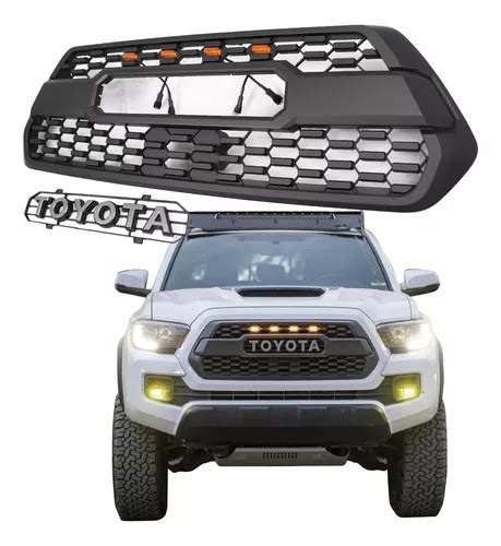 Parrilla Toyota Tacoma Luz Led Emblema Plateado Meses Sin