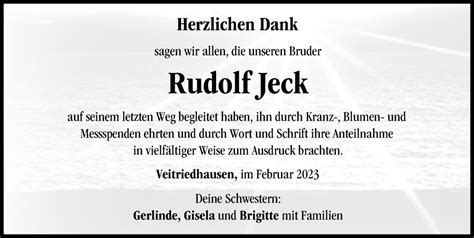 Traueranzeigen Von Rudolf Jeck Augsburger Allgemeine Zeitung