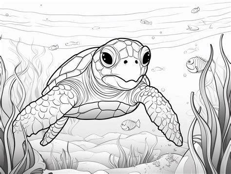 Cool Sea Turtle To Color Coloring Page