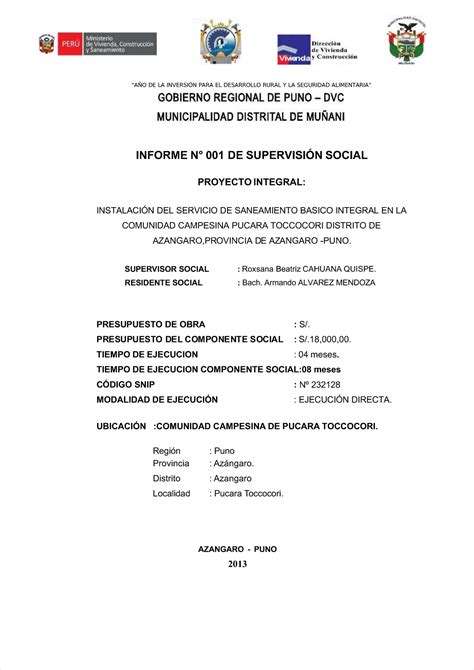 Pdf Modelo De Informe De Supervision Compress A O De La Inversi N