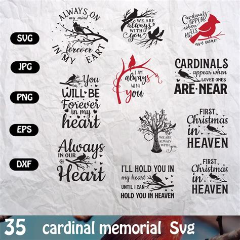 Cardinal Memorial Svg Bundle Cardinal Memorial Svg Png I Am Always