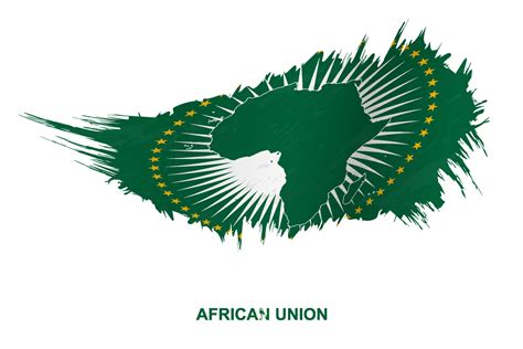 Flag of African Union in grunge style with waving effect. 13398495 Vector Art at Vecteezy