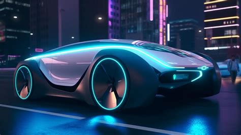 Futuro del transporte eléctrico y autónomo generativo futurista