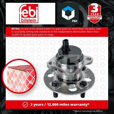 Wheel Bearing Kit Fits TOYOTA YARIS VITZ 1 0 Rear 2005 On 1KR FE