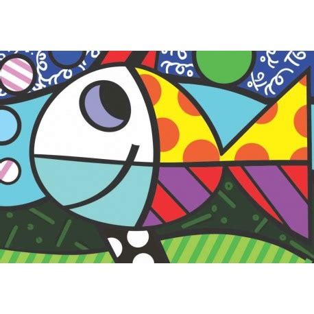 Quadro Romero Britto Peixe Produtomaravilhoso R Em Mercado Livre