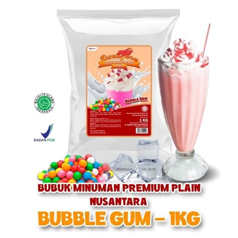 Jual Nusantara Powder Bubuk Minuman Premium Plain Rasa Bubble Gum