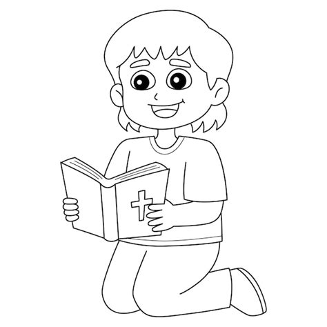 Dibujos de niños leyendo biblia para colorear vsun