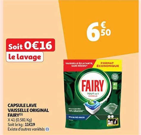 Promo Capsule Lave Vaisselle Original Fairy Chez Auchan Direct