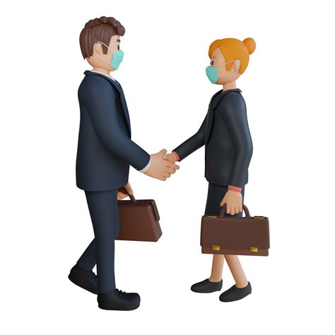 Businessman And Businesswoman Character Illustration D Rendering