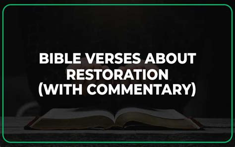 25 Bible Verses About Restoration With Commentary Scripture Savvy