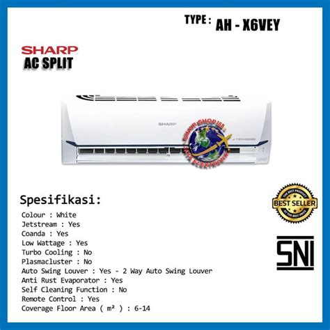 Jual Sharp AC Split AH X6VEY J Tech Inverter KHUSUS AREA BOGOR Di