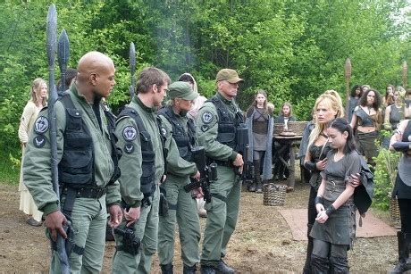 Christopher Judge Michael Shanks Amanda Tapping Editorial Stock Photo