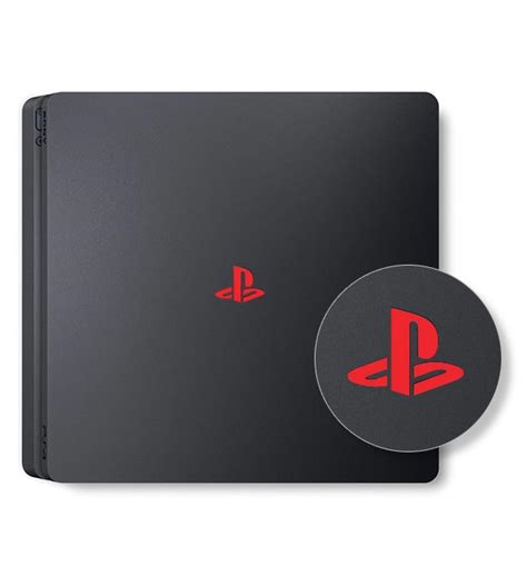 PS4 Slim – Logo Overlay Decal – Red – FlamingToast