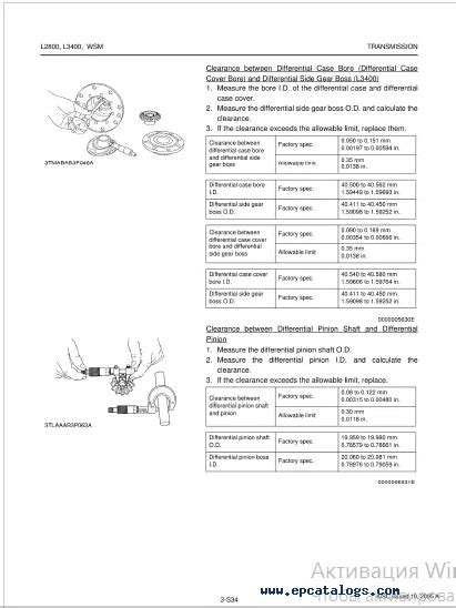 Kubota L2800, L3400 Tractor Workshop Manual