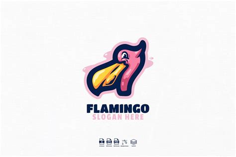 Flamingo Mascot Logo Design | Branding & Logo Templates ~ Creative Market