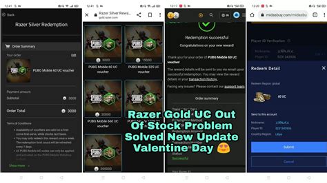 Razer Gold Uc Out Of Stock Problem Solved New Update Valentine Day