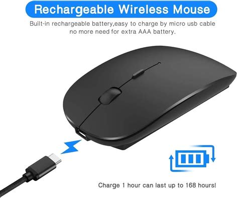 Rechargeable Wireless Mouse for MacBook Pro/ Air,Bluetooth Mouse for ...