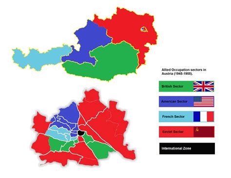 Map Of Allied Occupied Austria And Vienna Wwii Maps Austria