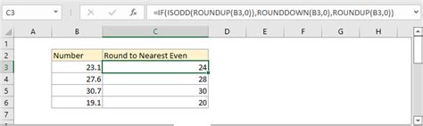 How To Round To Nearest Even Or Odd Number In Excel