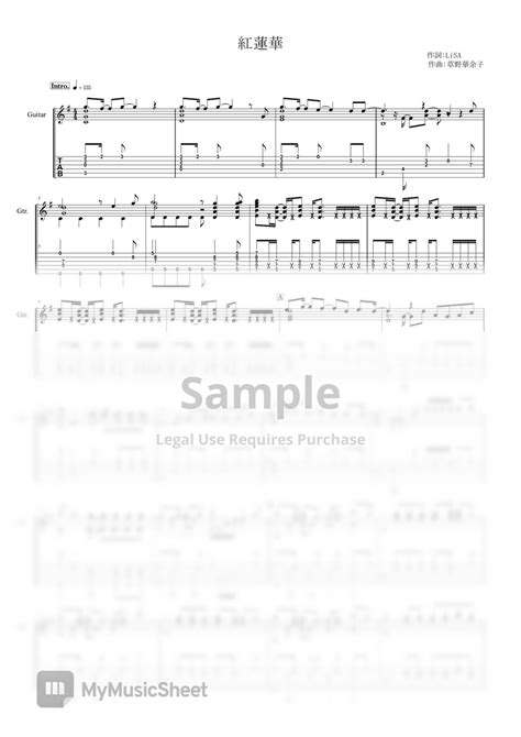 LiSA Gurenge Demon Slayer OPSolo Guitar TAB Sheets