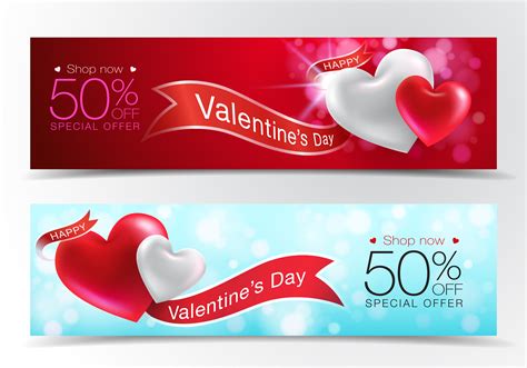 Valentine S Day Sale Banners Vector Art At Vecteezy