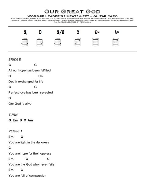 Our Great God Chords PDF (Casey Darnell / North Point Worship ...