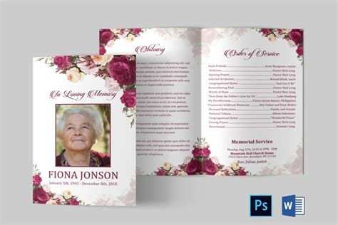 Funeral Program Template Obituary Template