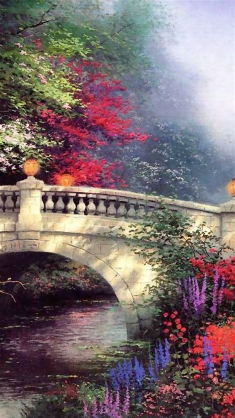 Bridge And Flowers Image Abyss