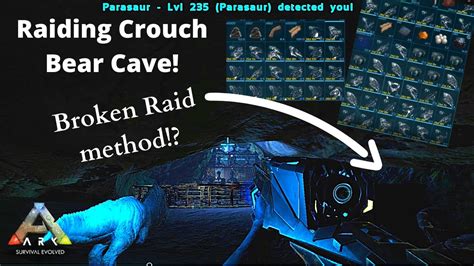 Raiding Crouch Bear Cave For FAT LOOT Ark Survival Evolved Pvp