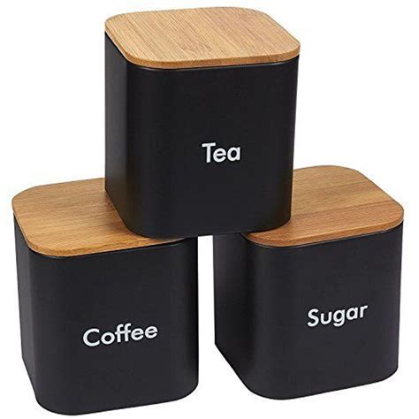 Kitchen Canister Set - 3-Piece Coffee, Sugar, and Tea Storage Container ...