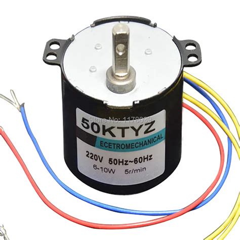 50KTYZ 영구 자석 동기 모터 220V 10W 0 5A 5rpm 기어 감속 AC 모터 대형 토크 저속 음소거 모터