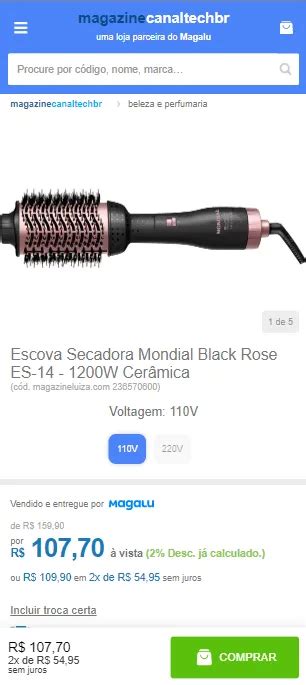 Escova Secadora Mondial Black Rose ES 14 1200W Cerâmica Canaltech