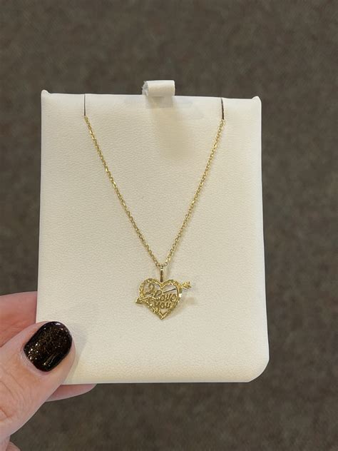 14k Yellow Gold I Love You” Heart Pendant Exeter Jewelers