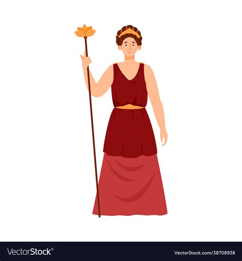 Hera Juno Ancient Greek Mythology Goddess Wife Vector Image