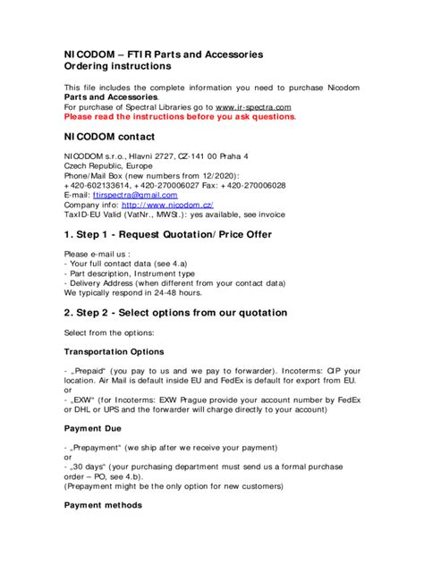 Fillable Online Nicodom Spectral Libraries Request A Quotation 2