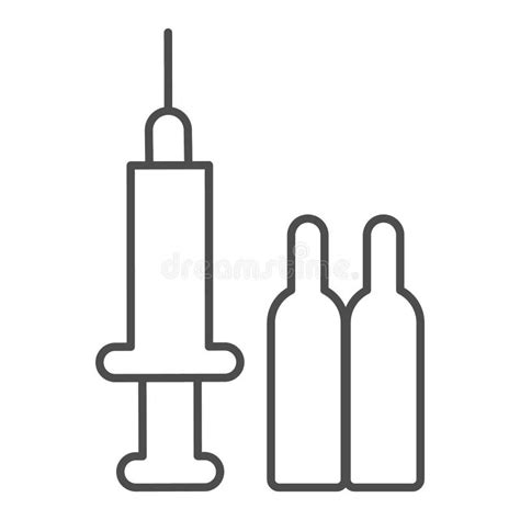 Antibioticum Ampullen En Spuit Pictogram Injectiespuit Concept Injector