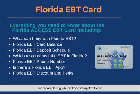 Florida Ebt Card Guide Food Stamps Ebt