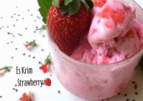 Resep Es Krim Strawberry Oleh Rena Andini Cookpad