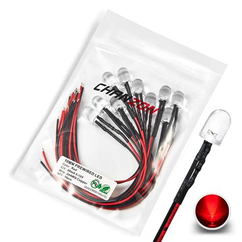 Amazon Ul Wire Chanzon Pcs Pre Wired Mm Red Led Diode