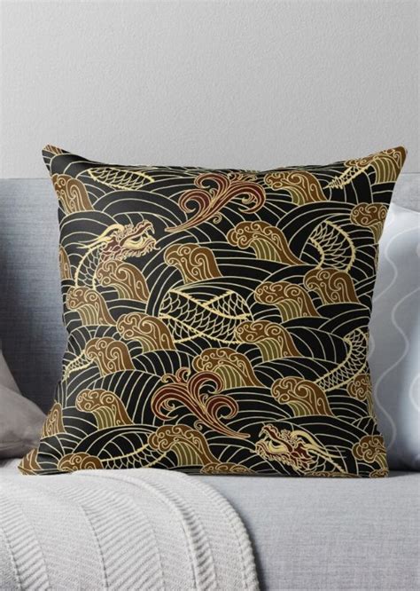 Chinese Dragons Pattern Throw Pillow For Sale By Soccatamam