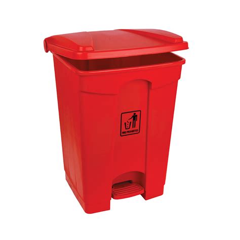 Litre Polypropylene Pedal Bin Red Cleaning Supplies U